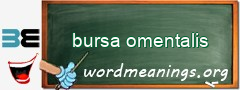 WordMeaning blackboard for bursa omentalis